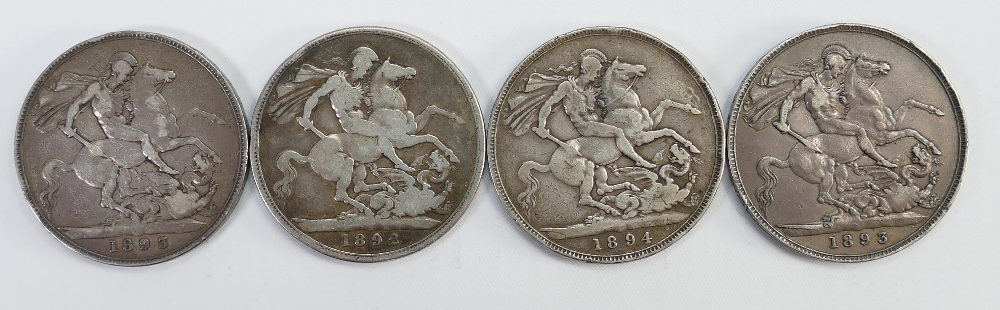 4 Victorian silver crowns: 1992, - Image 2 of 2