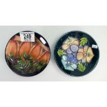 Moorcroft New Forest & Triple Choice patterned pin dishes: diameter 12cm(2)