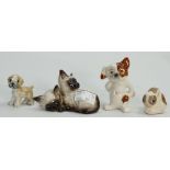 A collection ceramic animals to include: Cats Dogs and Rabbits(4)