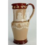 19th century Doulton Lambeth Jug: Doulton Lambeth Stoneware jug decorated with 16th century