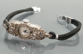 Silver marquisette cocktail watch: