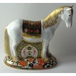 Royal Crown Derby paperweight APPLEBY MARE: Gold stopper, certificate, first quality, original box.