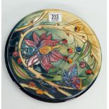 Moorcroft Hart Ring Patterned Plate: dated 2002,