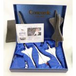 Concorde 3 x model plane set 1962 - 2003 limited edition: Boxed set with stands,