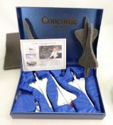 Concorde 3 x model plane set 1962 - 2003 limited edition: Boxed set with stands,