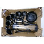 Portmerrion black coffee set: Includes coffee pot, sugar & cream plus six cups & saucers.