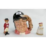 Royal Doulton Large Character Jug Gone Away D6531: together with Comical Huntsman Fox D6448 &