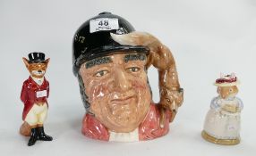 Royal Doulton Large Character Jug Gone Away D6531: together with Comical Huntsman Fox D6448 &
