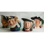 4 x Royal Doulton large size toby jugs: Henry VIII is a second.