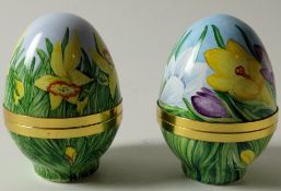 TWO Elliot Hall enamel EGGS EASTER 2007 and 2008: Both 40mm high, 65/100 & 88/100.