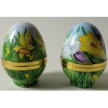 TWO Elliot Hall enamel EGGS EASTER 2007 and 2008: Both 40mm high, 65/100 & 88/100.