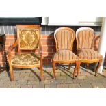 Victorian Walnut Dining Chairs: together with similar Arm Chair(3)