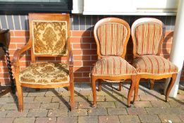 Victorian Walnut Dining Chairs: together with similar Arm Chair(3)
