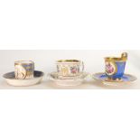 Two 19th century Royal Vienna Porcelain cups & saucers: Together with another continental cup &