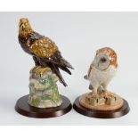 Two Royal Doulton Large Figures from Birds of Prey Collection: Golden Eagle & Barn Owl,