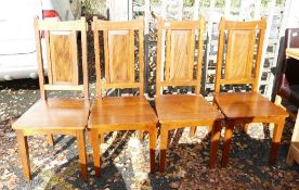 4 Modern Dark Wood Dining Chairs: