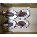 Beswick horse wood plaque figures Troy, Red Rum, Arkle,