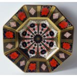 Royal Crown Derby PLATE octagonal old Imari plate: Measures 22cm wide. Boxed.
