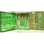 GERB HOPPE high grade Solingen German 5 piece cased CARVING SET: together with a matching set of