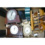 A collection of Mantle Clocks: together with small collection of smoker pipes