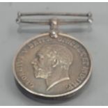 WWI sterling silver Great War Medal: Gnr T Beddow 176154
