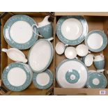 A Large collection of Royal Doulton Cascade Patterned Tea & Dinner Ware(2 trays)