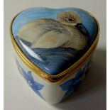 Elliot Hall enamel PRINCE GEORGE CYGNET BOX: 33mm wide, with certificate & box,