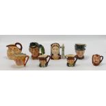 Royal Doulton miniature character jugs: Walrus & Carpenter, John Peel, john Barley Corn,