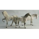 3 x Beswick grey horses: Swishtail & 2 others