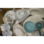 A mixed collection of items to include: Wedgwood cream ware, Poole mottled items,