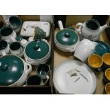 A large collection of Denby Green Wheat Pattern Tea & Dinner ware to include: tureens,