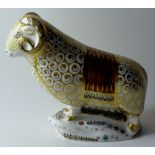Royal Crown Derby paperweight RAM OF COLCHIS Connaught House: Gold stoppers, first quality,