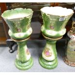Two Alpha Omega Branded Jardiniere's(2)