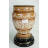 Doulton Lambeth Stoneware Saltglazed lamp base: Missing upper sections, height 27.5cm.