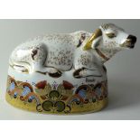 Royal Crown Derby paperweight Harrods Water Buffalo: Gold stopper, certificate, first quality,
