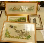 A collection of Framed Country Theme Embroideries(4)