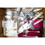 A collection of vintage cutlery to include: Knifes, spoons,