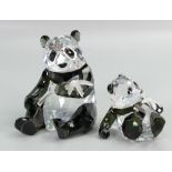 Swarovski crystal SCS 'Endangered Wildlife' Panda's: boxed with certificate (2)