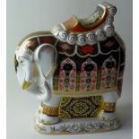 Royal Crown Derby paperweight Harrods 1999 large ELEPHANT: Gold stopper, certificate,