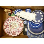 A mixed collection of items to include: Wedgwood Jasper ware items,