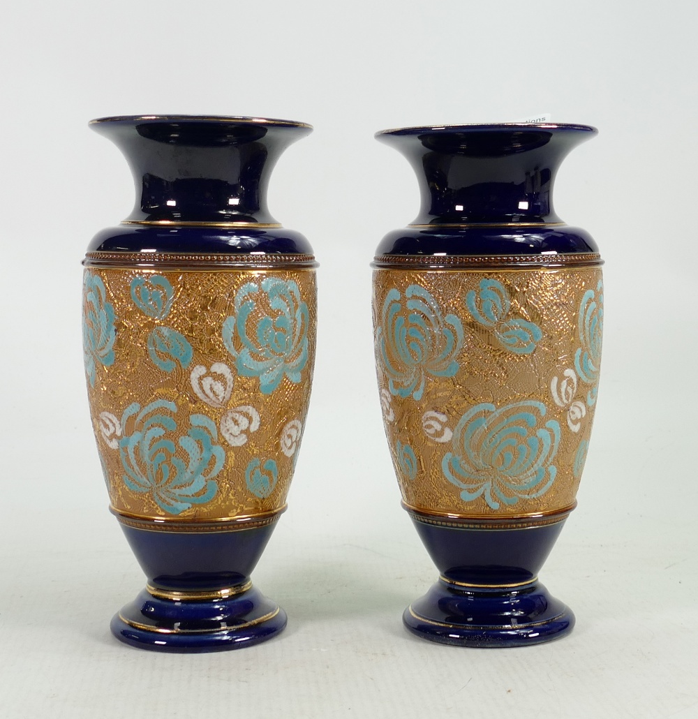 A pair of Royal Doulton slater vases: Height 20cm