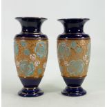 A pair of Royal Doulton slater vases: Height 20cm