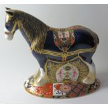 Royal Crown Derby paperweight significantly damaged Sinclairs large SHIRE HORSE 446/1500: Gold