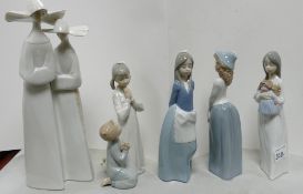 Lladro and Nao figures to include nuns (4533): teaching to pray (4779), Constance (1120),