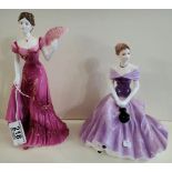 Two larger size COALPORT lady figures: ANTONIA & PATRICIA from the lady's of fashion series.