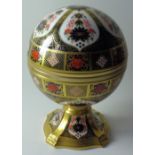 Royal Crown Derby paperweight Millennium GLOBE CLOCK: certificate, first quality, original box.