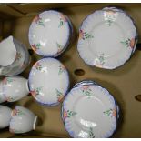 A collection of Melba hand decorated tea ware: