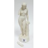 Damaged parian figure of eve: height 31cm