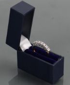 9ct gold & 7 diamond ring: Ring size M, weight 2.3g.