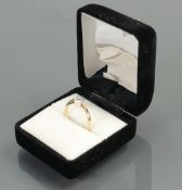 14ct gold & diamond ring, Stone size 10 points / 0.1ct approx., size N, weight 3.2g.